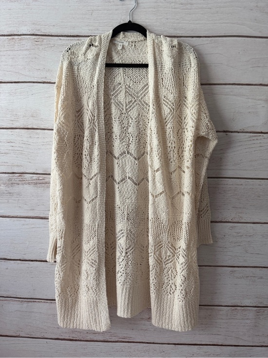 Maurices Sweaters - Maurices Cream Open-Front Lace Knit Cardigan Size 1X